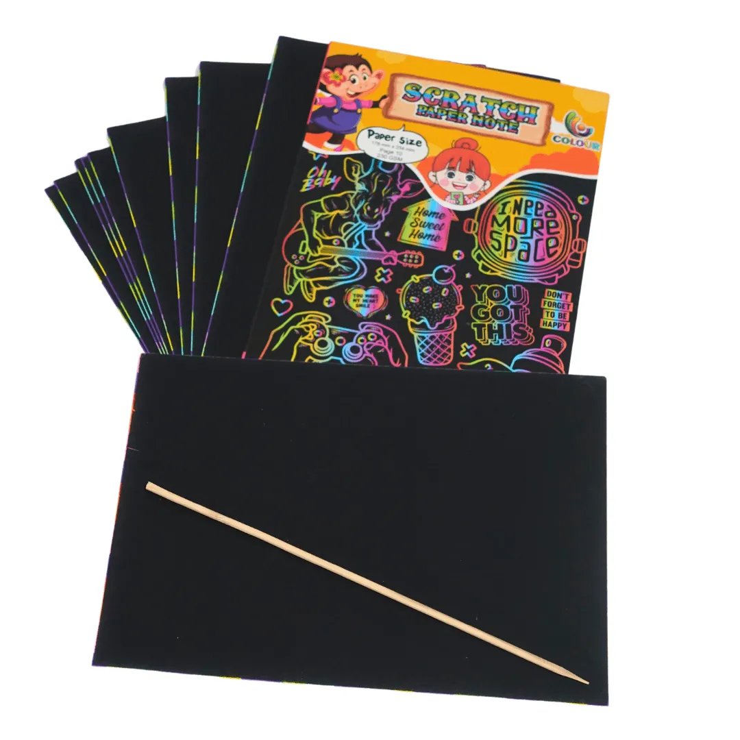 1 Scratch Notebook of 10 Pages- 178mm*254mm (Random design will be send)