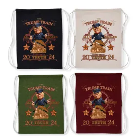 All Aboard the Trump Train 2024 Drawstring Bag (4 Colors)