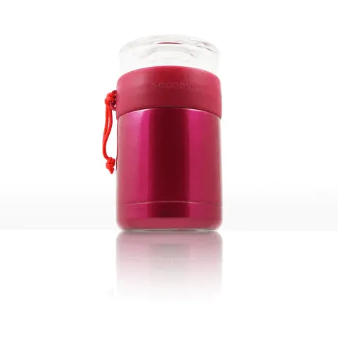 Goodbyn 2 in 1 Insulated Food Jar Thermos plus Snack Compartment - Pink