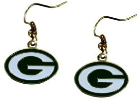 Green Bay Packers Gold Dangler Earrings