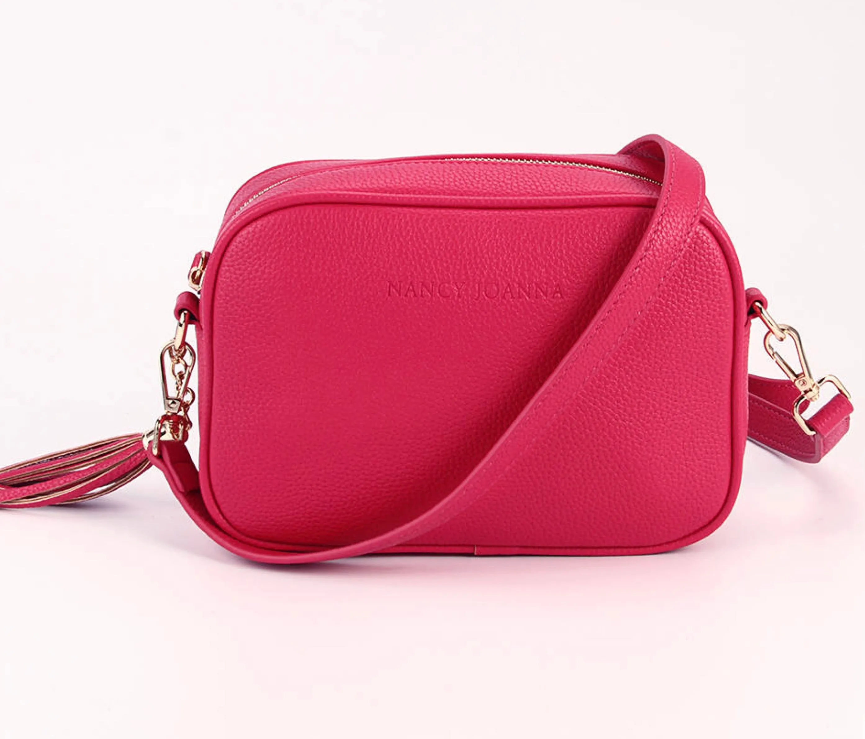 HOT PINK CROSSBODY BAG & GUITAR STRAP