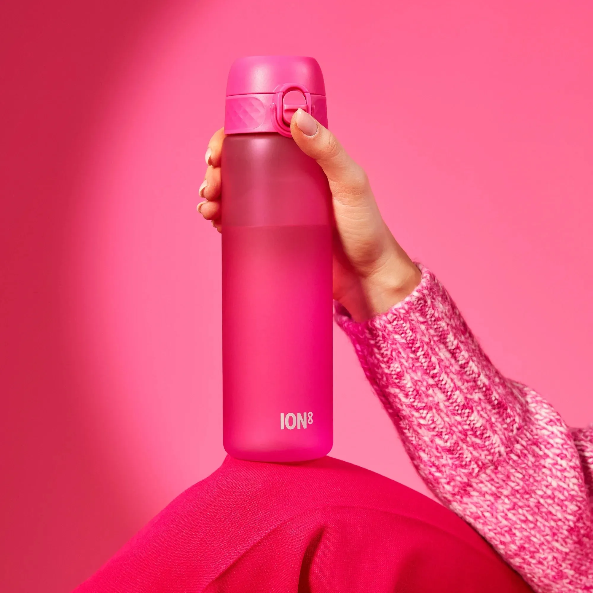 Leak Proof Slim Water Bottle, Recyclon, Pink, 500ml (18oz)