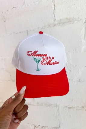 Merrier With A Martini Embroidered Hat