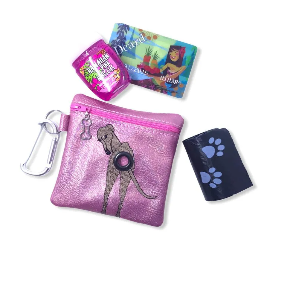 Poopie Pouch - Greyhound Booty Metallic Watermelon LINED