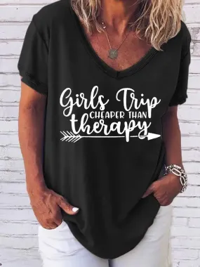 Women Girl's Trip Therapy  Tee